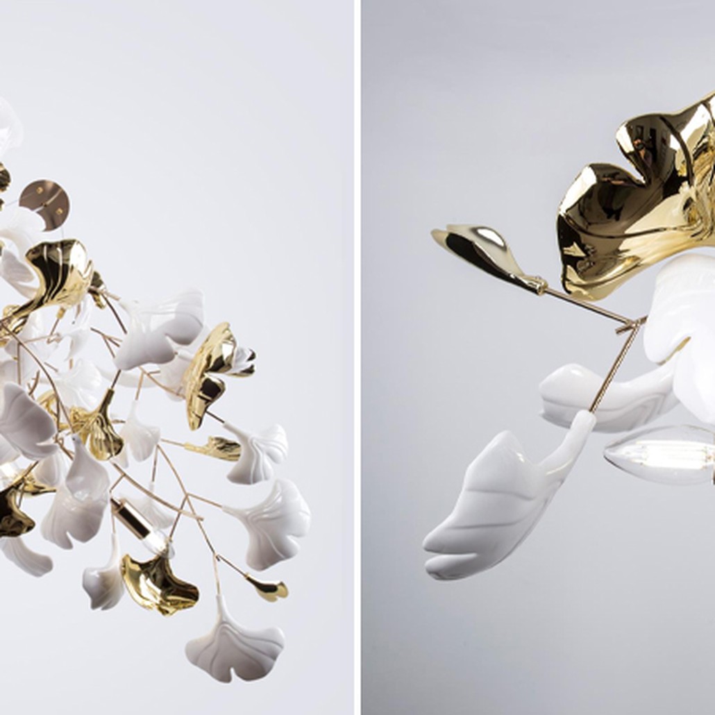 Большая люстра Wintery flover с Белыми декоративными плафонами