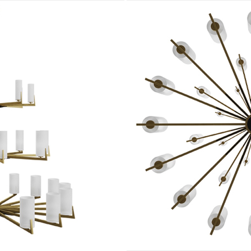 Большая люстра из латуни Brass Candle