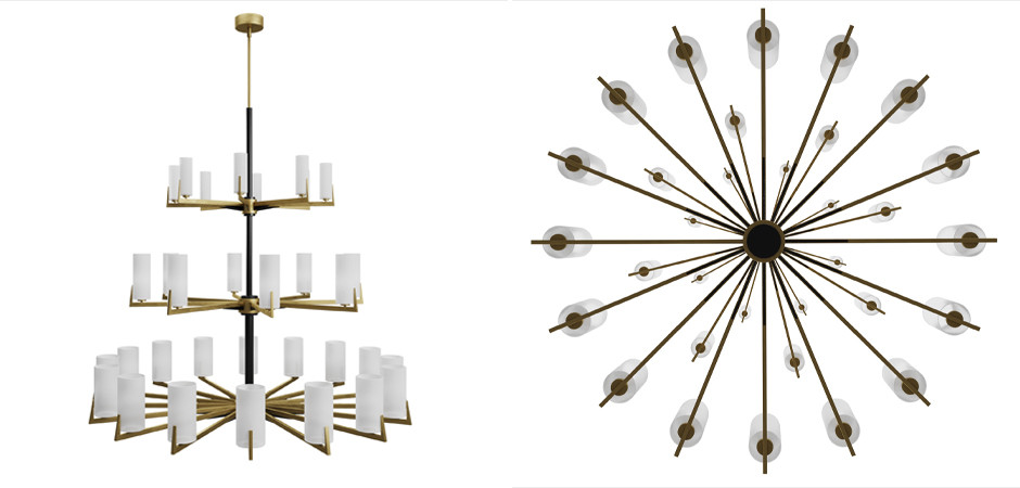 Большая люстра из латуни Brass Candle