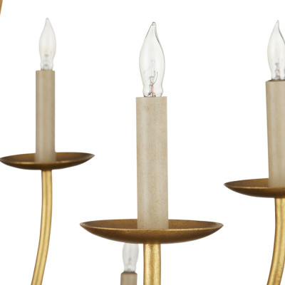 Большая люстра с декором в виде тонких листьев Long Thin Golden Leaves