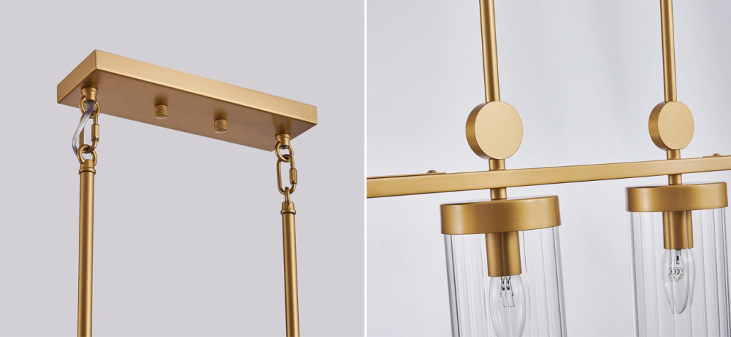 Большая люстра с плафонами из рельефного стекла BEAM OF LIGHT 6 ламп