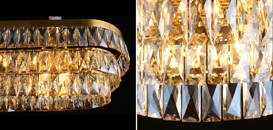 Большая люстра с хрустальным плафоном LUNET Bronze