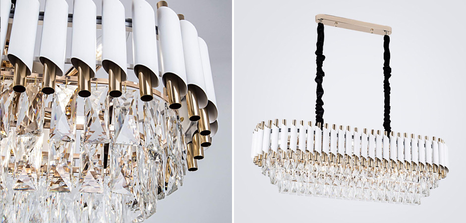 Большая многоярусная люстра Empire Crystal Gold