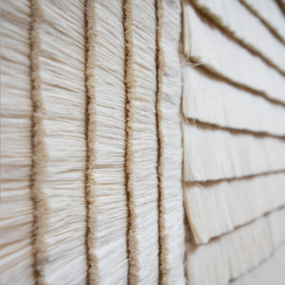 Большое Панно Абстракция белые нити Huipil Wall Hanging