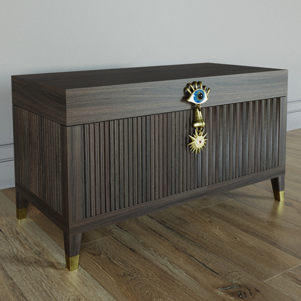 Большой дизайнерский Сундук Elsa Dreams Walnut