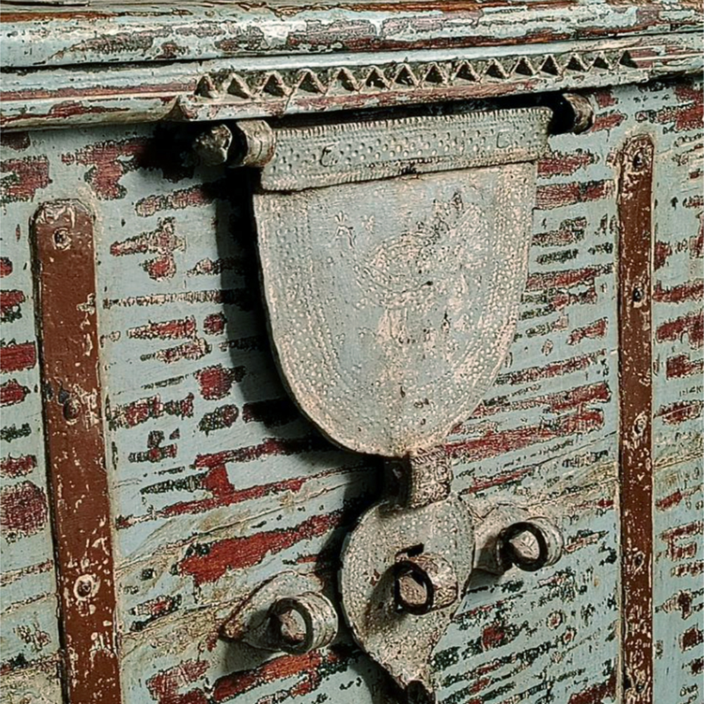 Большой Индийский сундук Бирюзовый цвет Loft-Concept