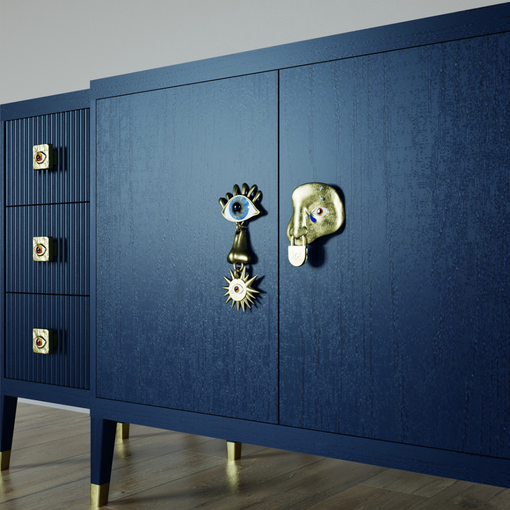 Большой Комод-буфет Elsa Dreams Blue с ящиками