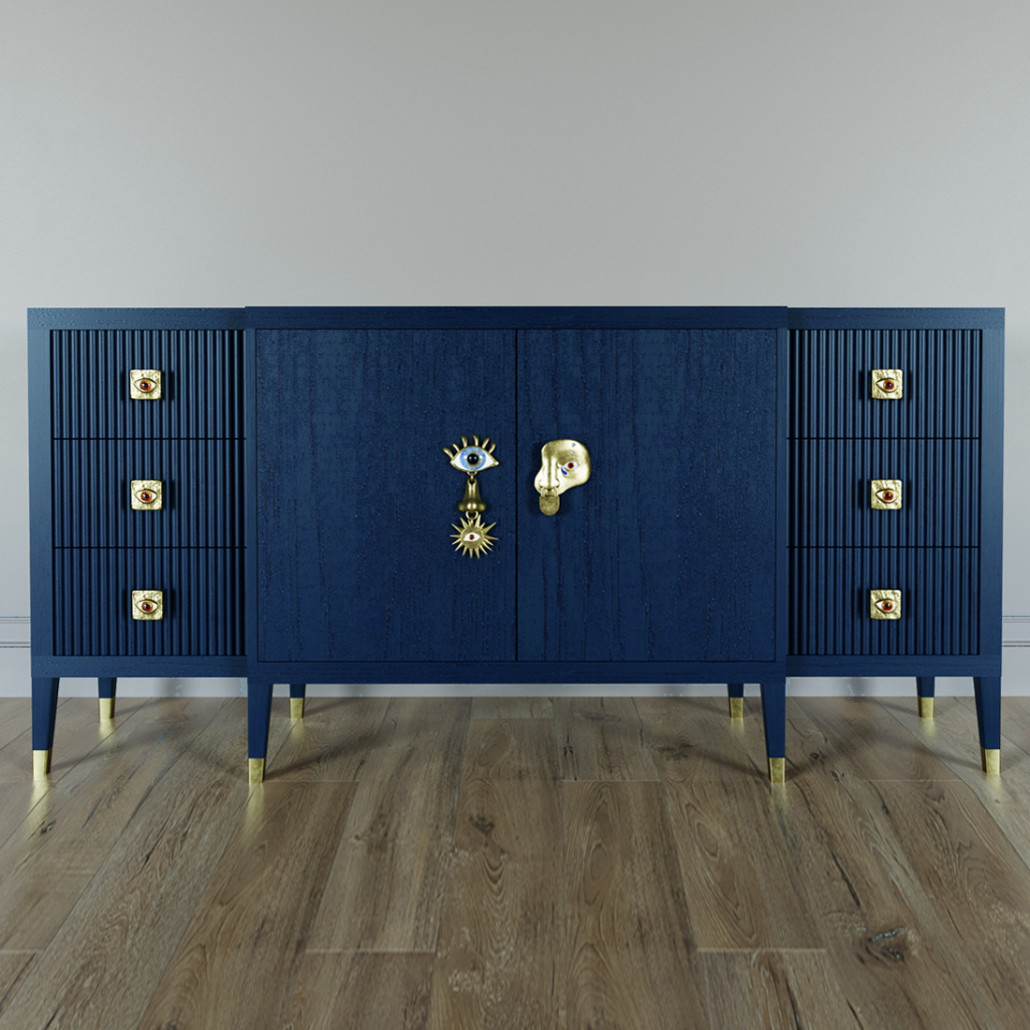 Большой Комод-буфет Elsa Dreams Blue с ящиками