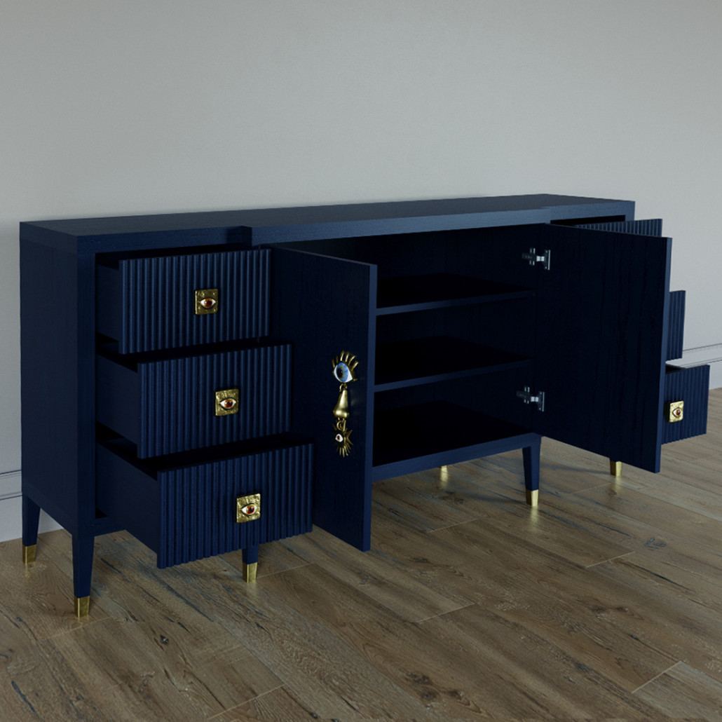 Большой Комод-буфет Elsa Dreams Blue с ящиками