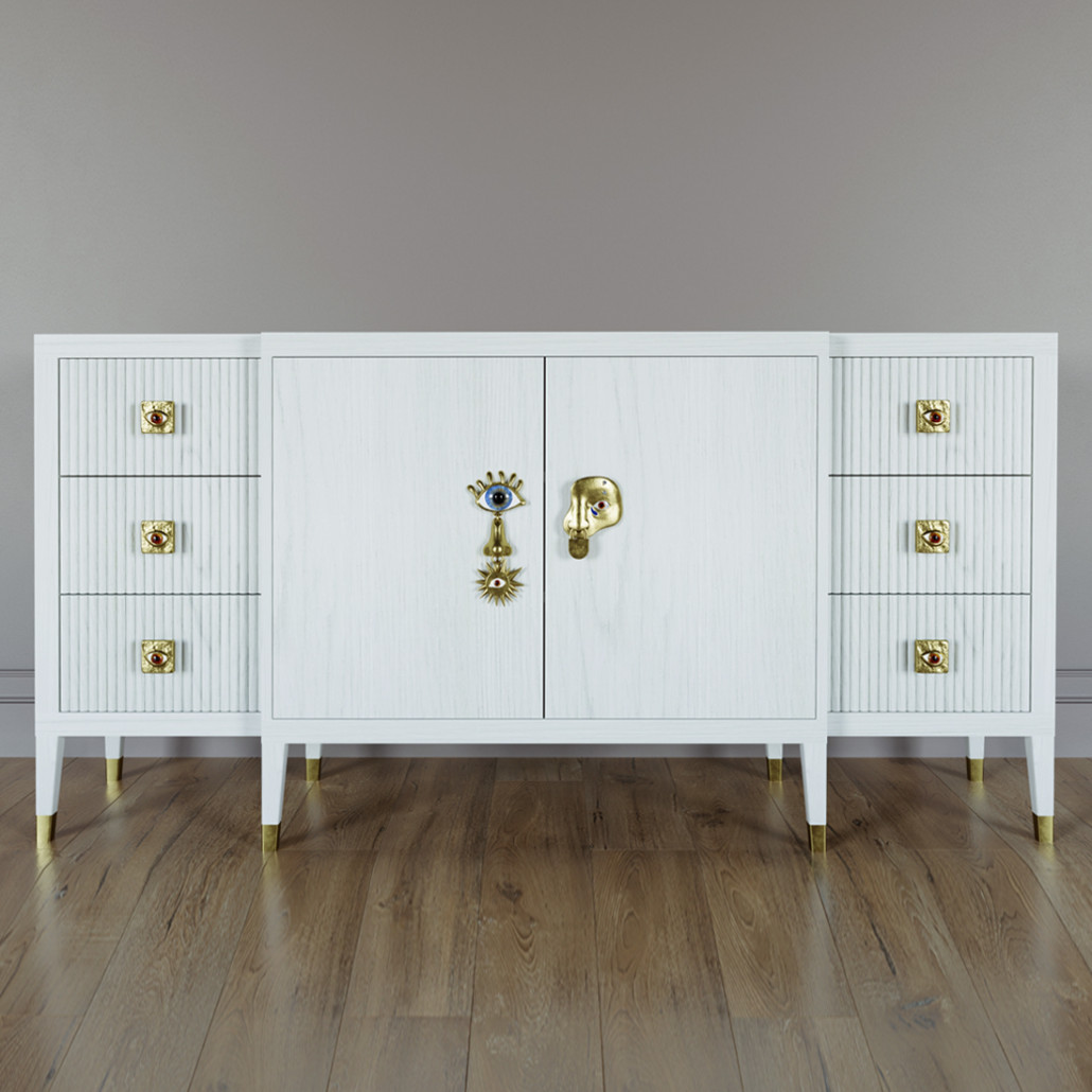 Большой Комод-буфет Elsa Dreams White с ящиками