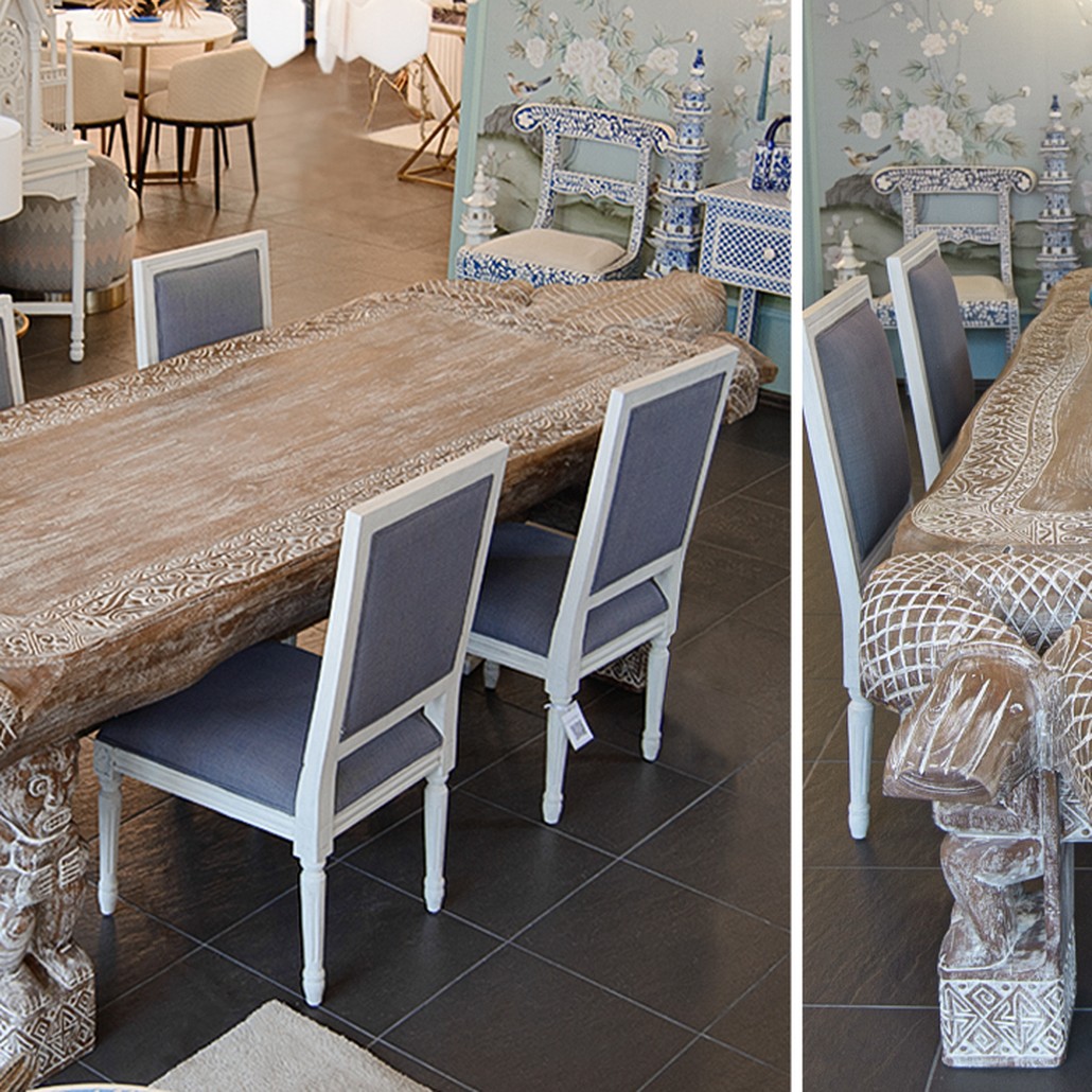 Большой обеденный стол Crocodile dining table ручная работа