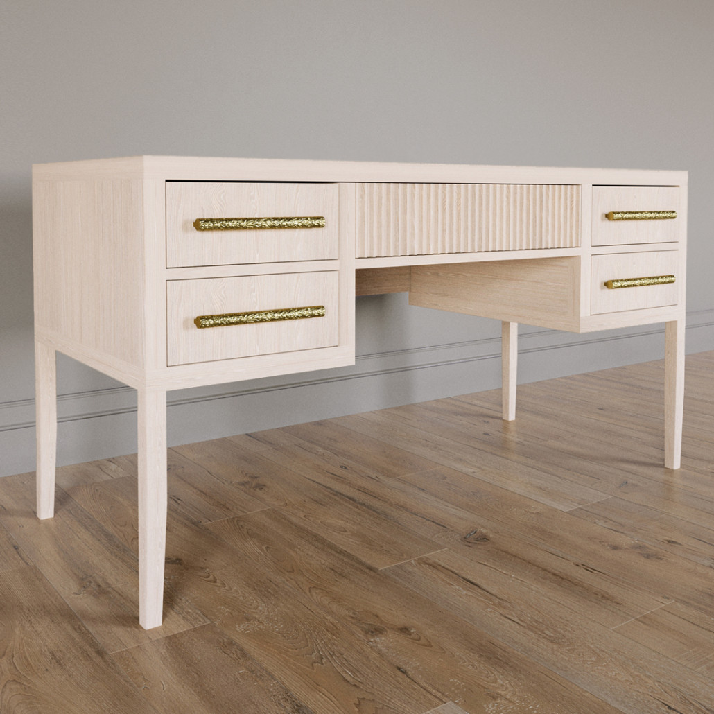 Большой Рабочий стол Primo с 5 выдвижными ящиками Светлый дуб