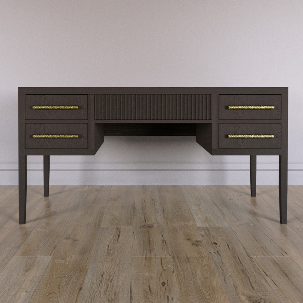 Большой Рабочий стол Primo с 5 выдвижными ящиками Темный орех