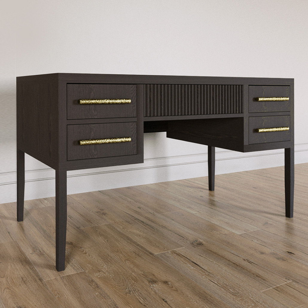 Большой Рабочий стол Primo с 5 выдвижными ящиками Темный орех