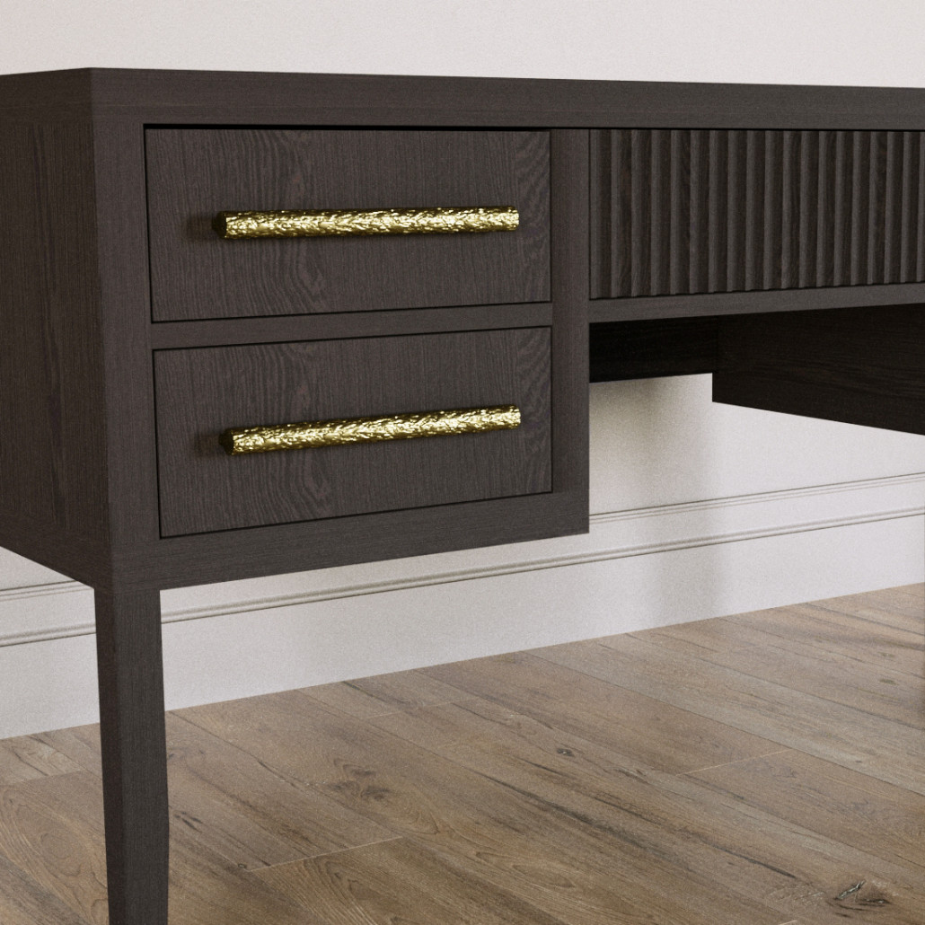 Большой Рабочий стол Primo с 5 выдвижными ящиками Темный орех