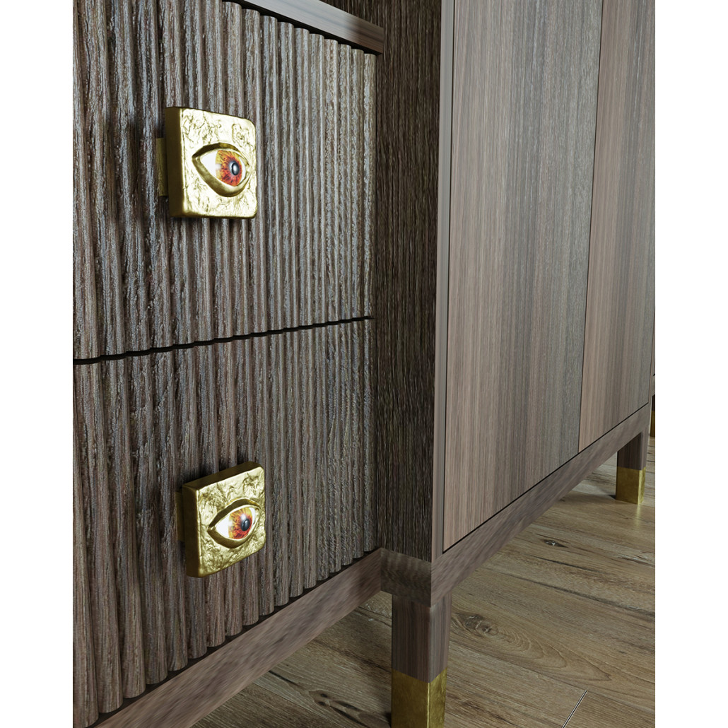 Большой шкаф с витриной Elsa Dreams Walnut