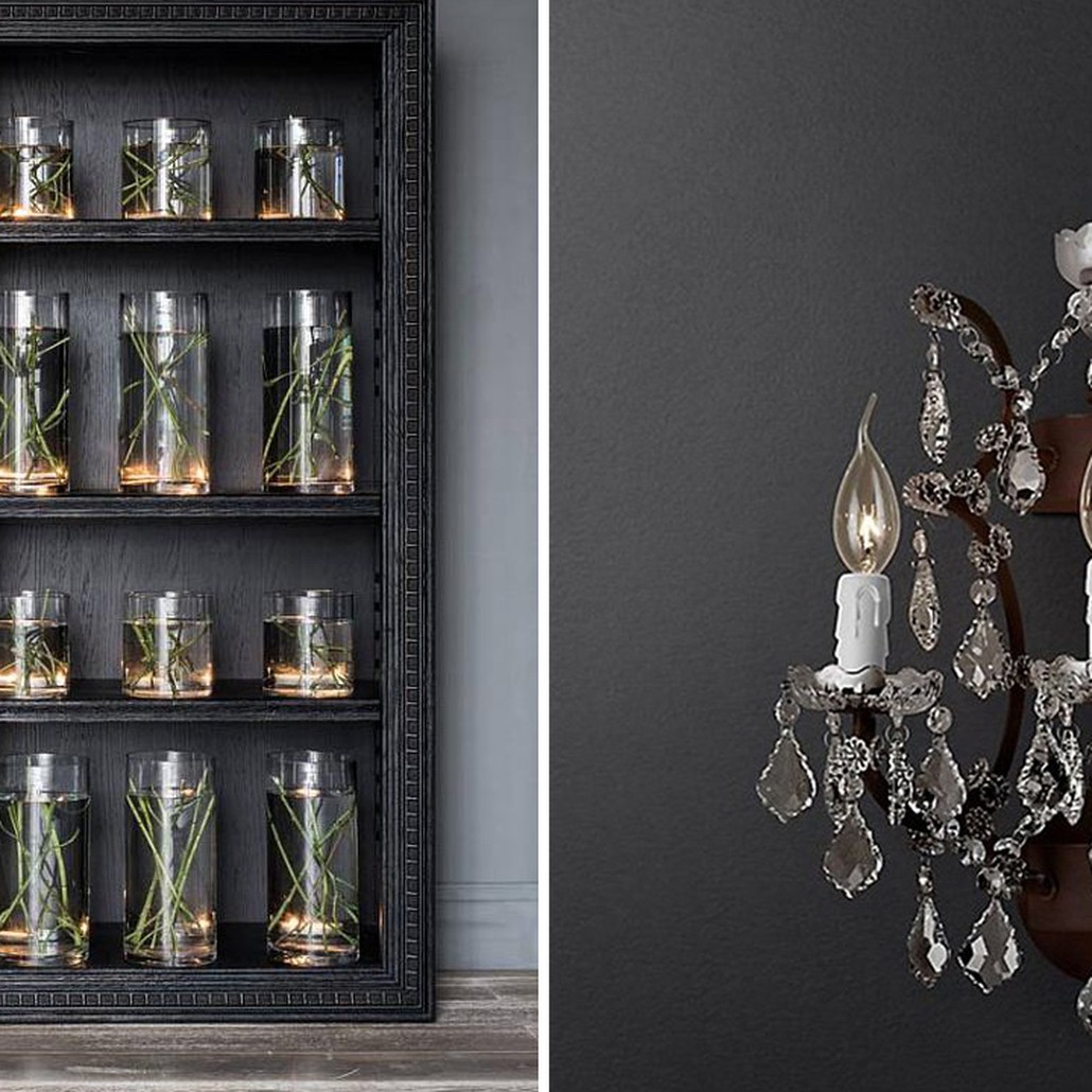 Бра 19th c. Rococo IRON & CLEAR CRYSTAL Brown Wall Lamp