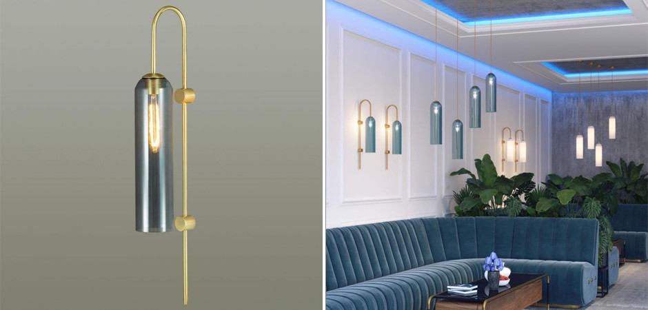 Бра Артиколо c синим стеклом