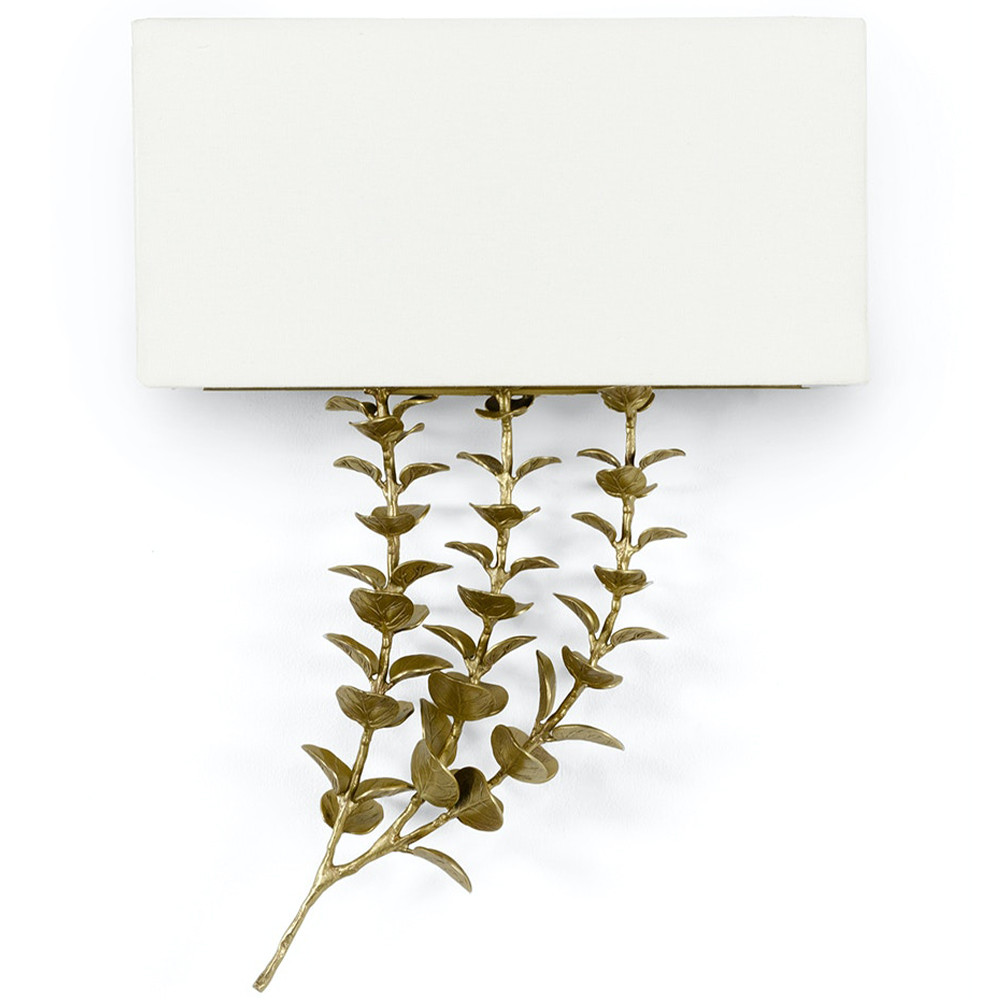 Бра Brass Eucalyptus Branches Lampshade Wall Lamp