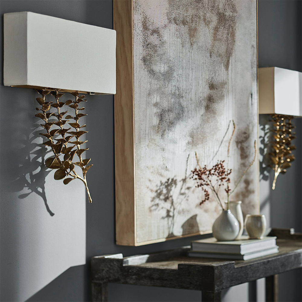 Бра Brass Eucalyptus Branches Lampshade Wall Lamp