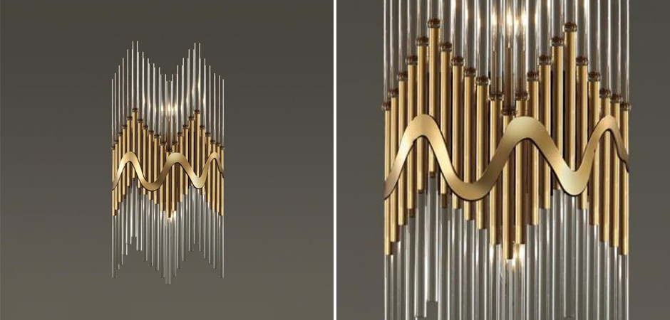 Бра Bronze Pipes стеклянное