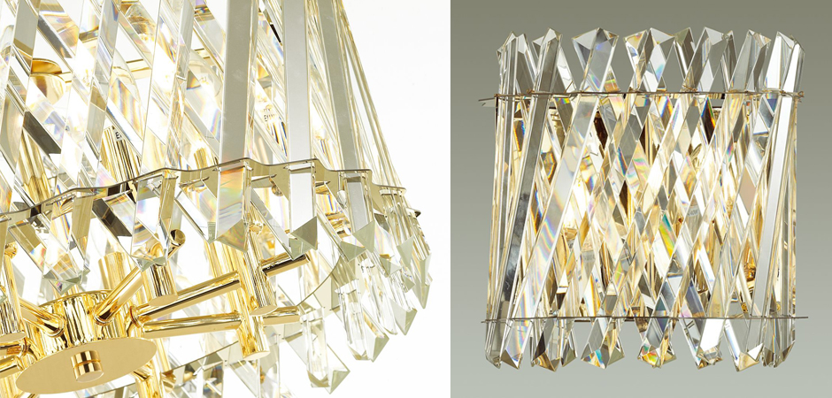 Бра Crystal Crossed Stripes Gold