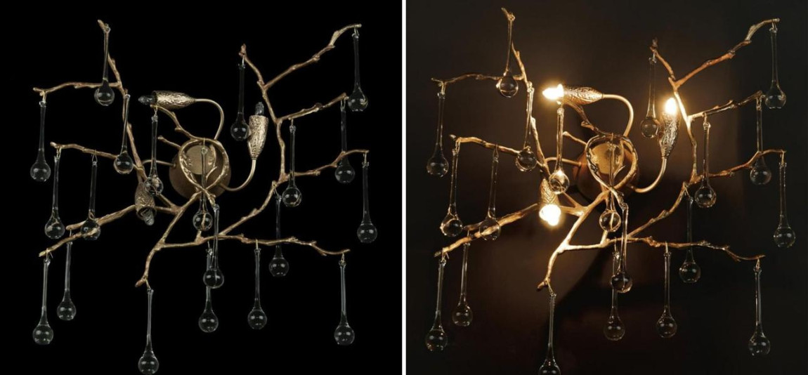 Бра Crystal Drops Gold 3 лампы