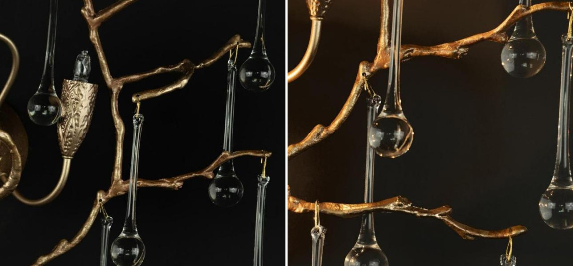 Бра Crystal Drops Gold 3 лампы