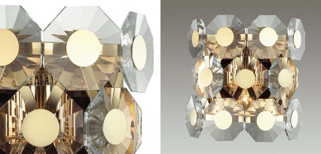 Бра Crystal Octagons Gold