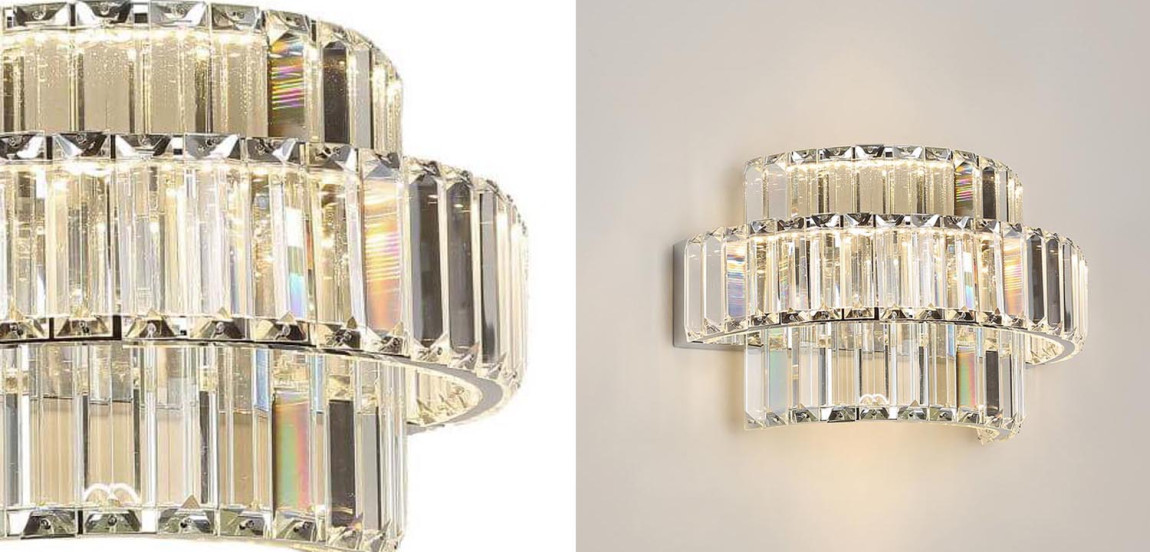 Бра Crystal Shine Linda Chrome Wall Lamp B