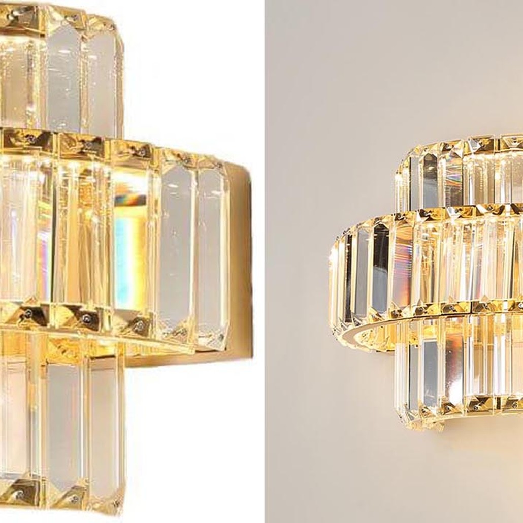 Бра Crystal Shine Linda Gold Wall Lamp B