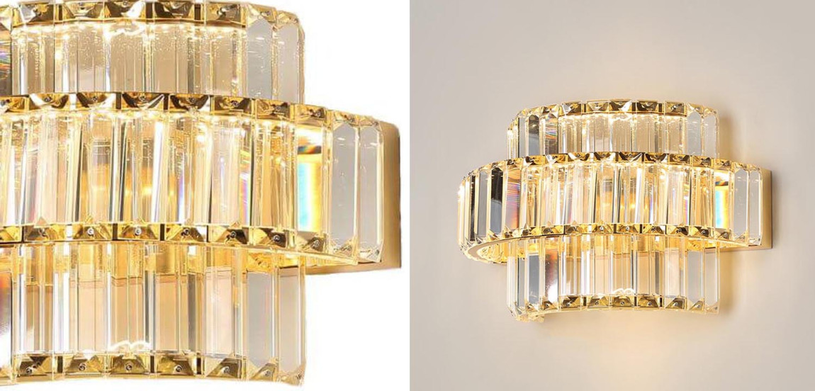 Бра Crystal Shine Linda Gold Wall Lamp B