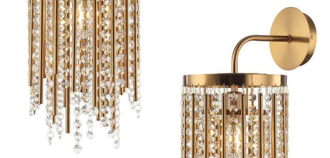 Бра Crystal Wind Chimes Bronze Wall Lamp