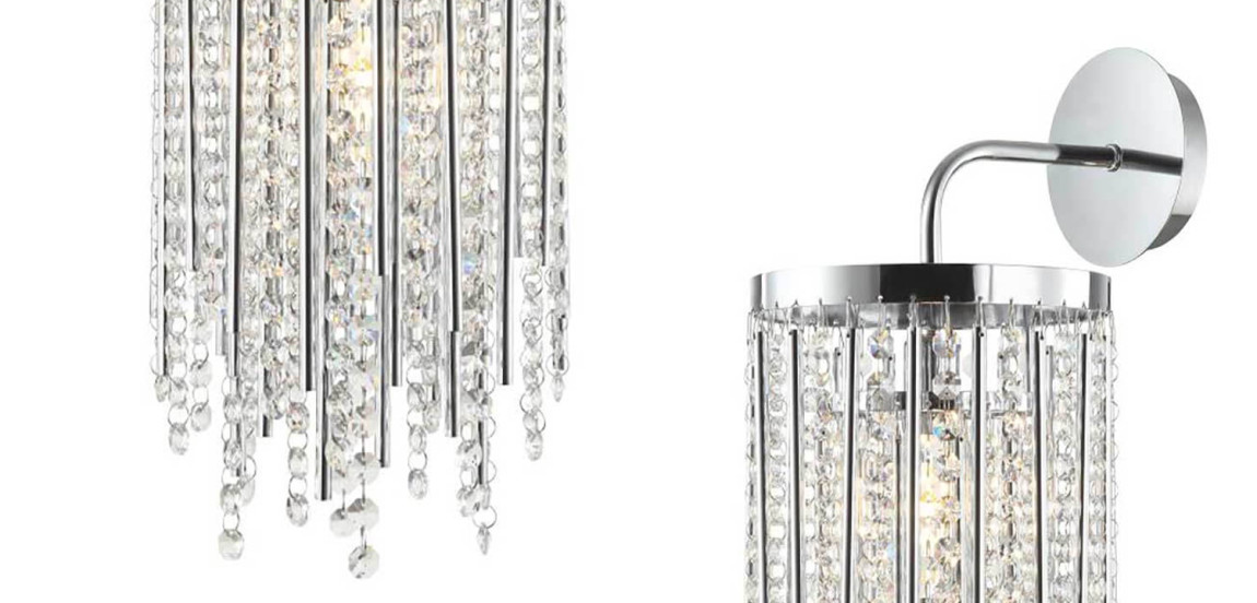 Бра Crystal Wind Chimes Chrome Wall Lamp