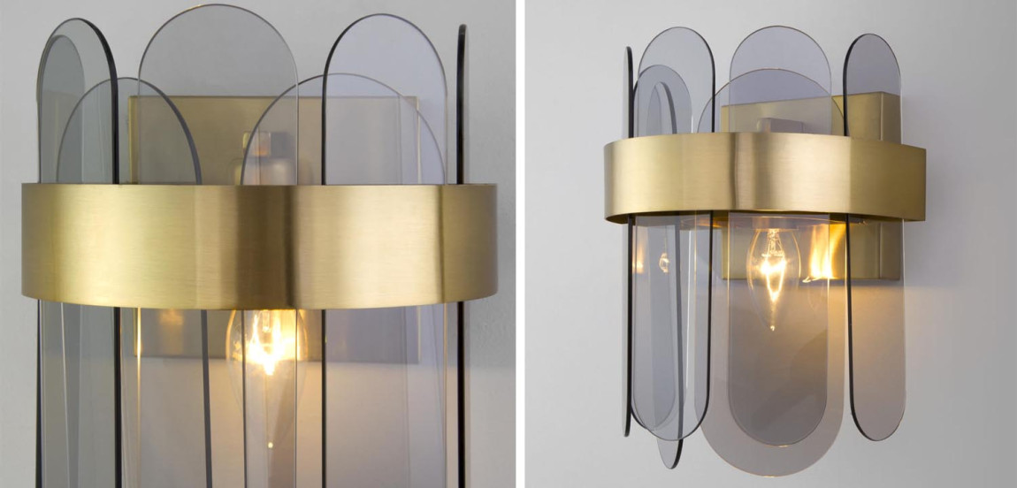 Бра Decorative Oval Smoky Plates brass