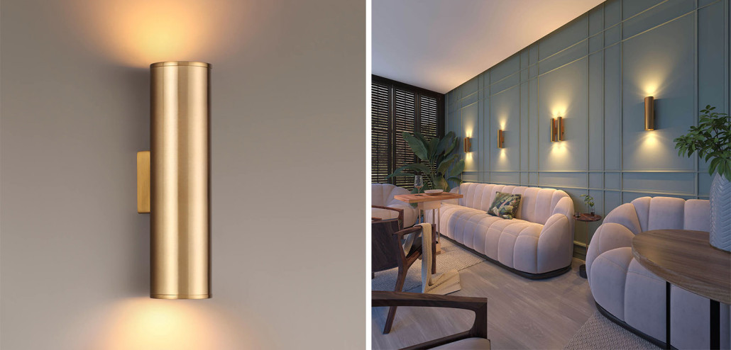 Бра Derk Trumpet tube Wall lamp Gold