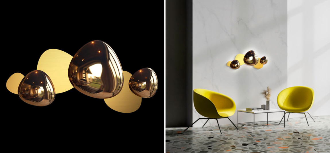 Современное Бра Gold Matt & Gloss 2