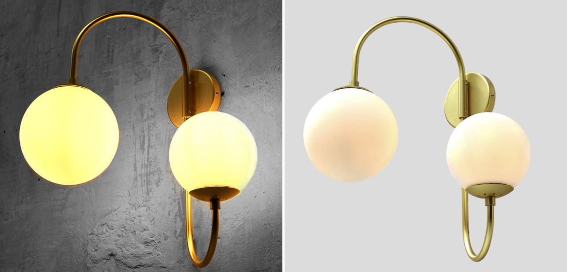Бра Gooseneck Pelle Gold Wall Lamp