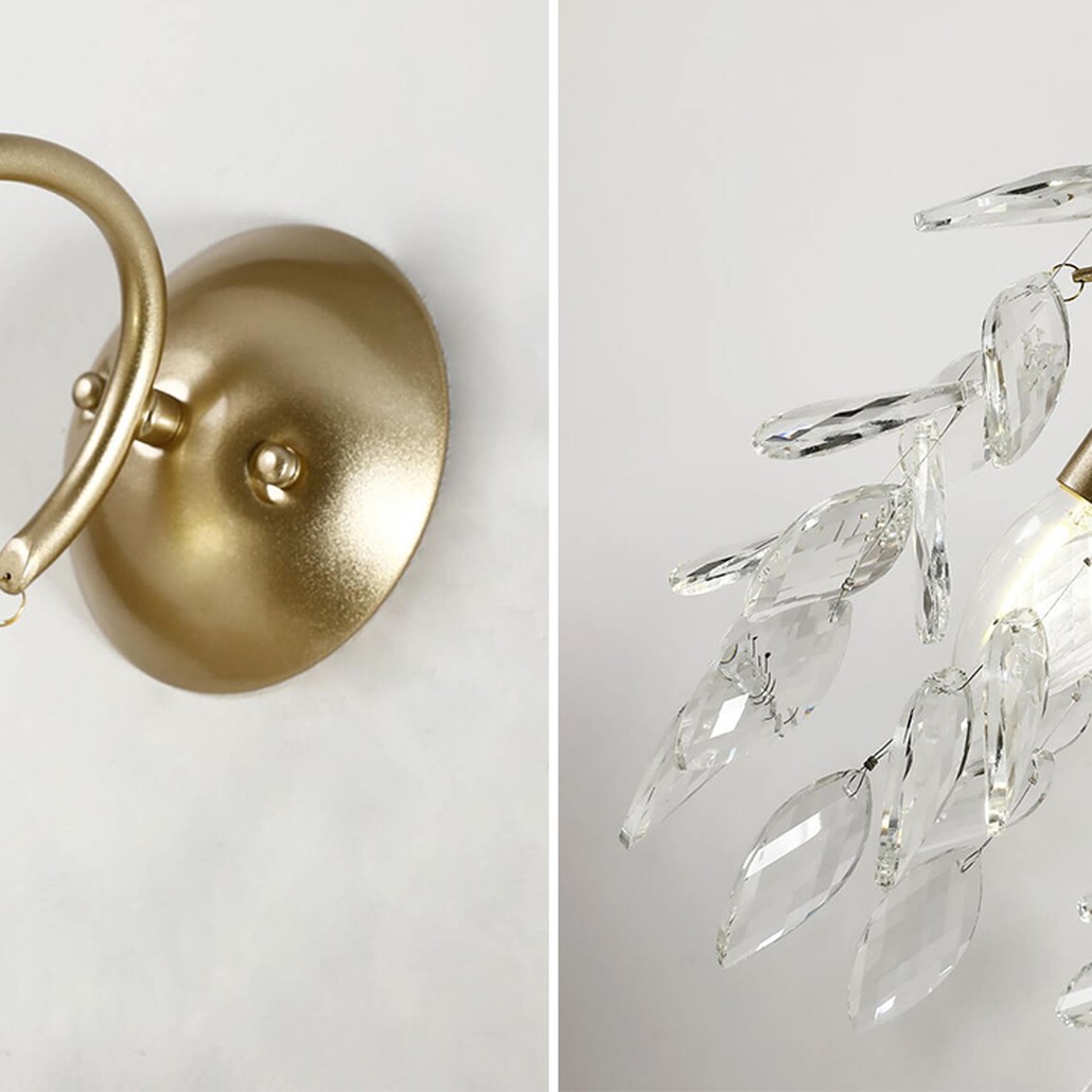 Бра Hanging Crystal Leaves Wall Lamp