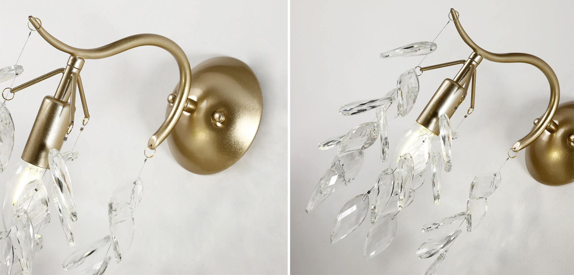 Бра Hanging Crystal Leaves Wall Lamp