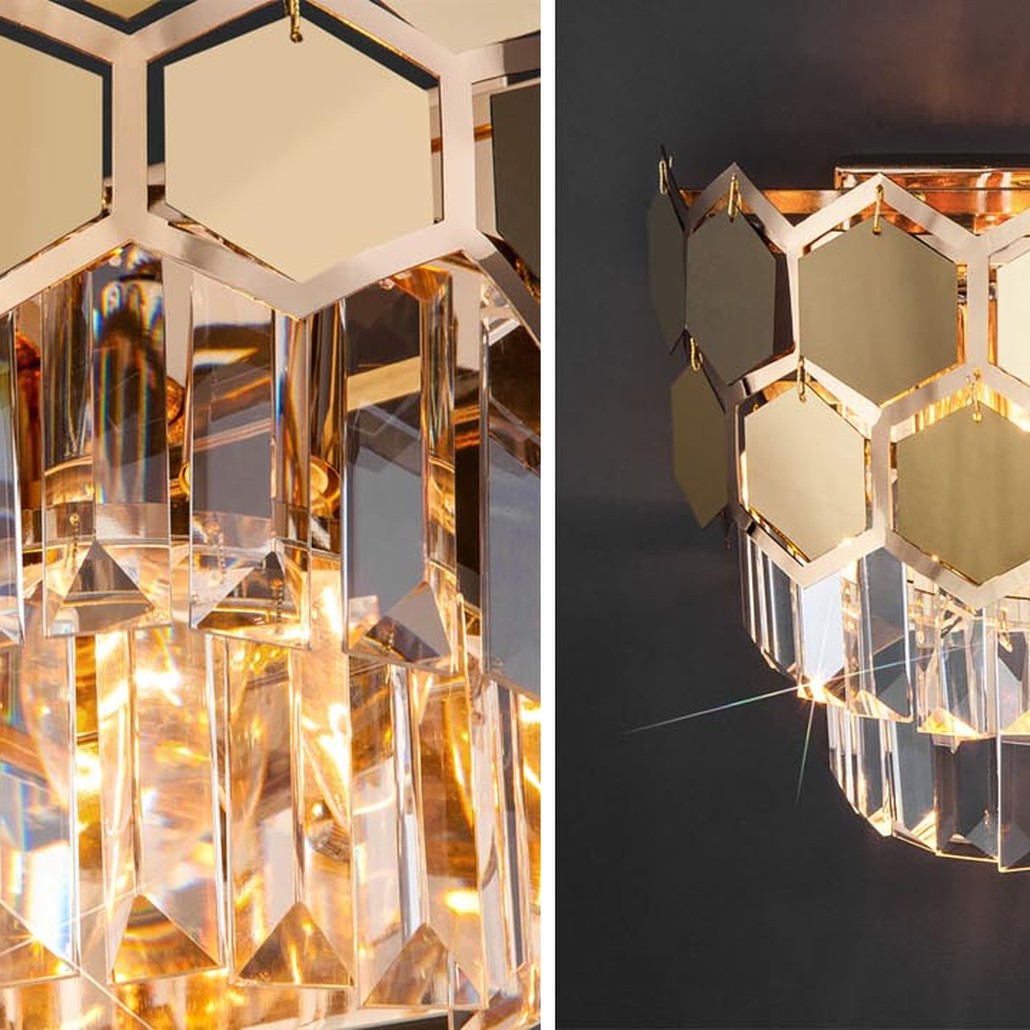 Бра Hanging Hexagon Moira Sconce gold