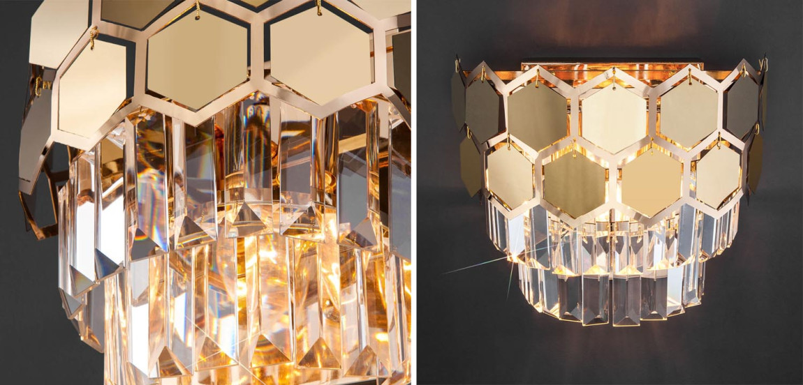 Бра Hanging Hexagon Moira Sconce gold
