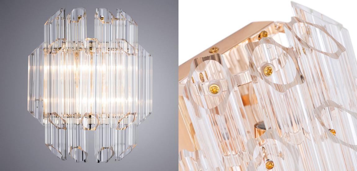 Бра Hexagon Tube Light Crystal wall lamp