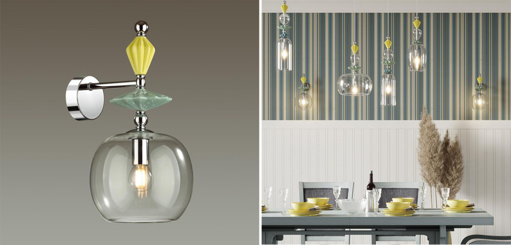 Бра Iris Glas wall lamp A chrome
