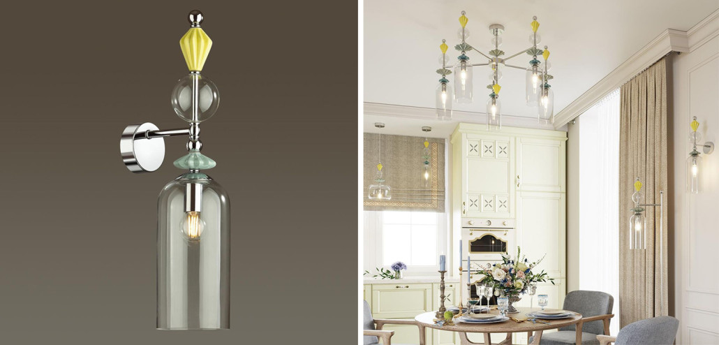 Бра Iris Glas wall lamp B chrome