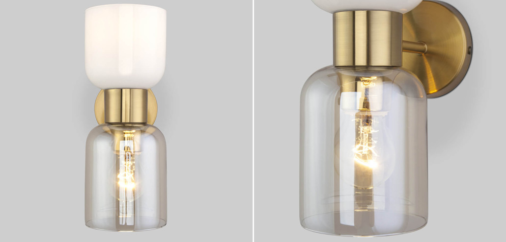Бра Light maker studio Sconce white and smok brass
