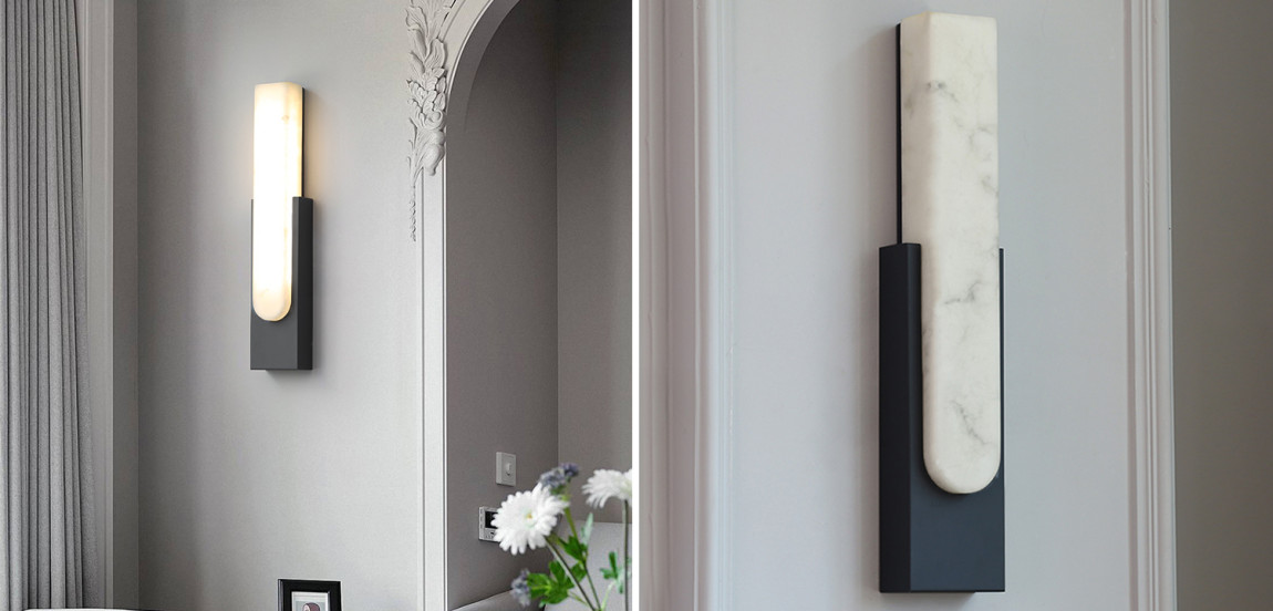 Бра MIRCA светильник с имитацией мрамора Черный