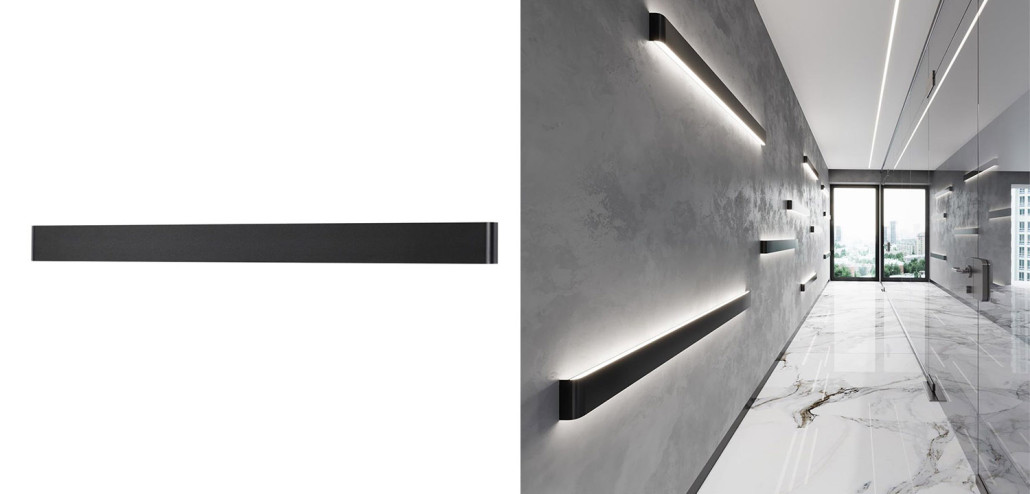 Бра Obverse Black Long Wall lamp