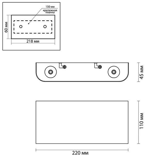 Бра Obverse Gold Rectangle A Wall lamp