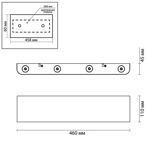 Бра Obverse Gold Rectangle B Wall lamp